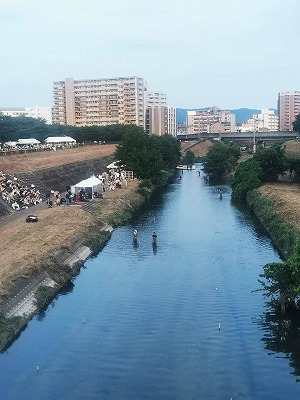 七夕灯篭流し1